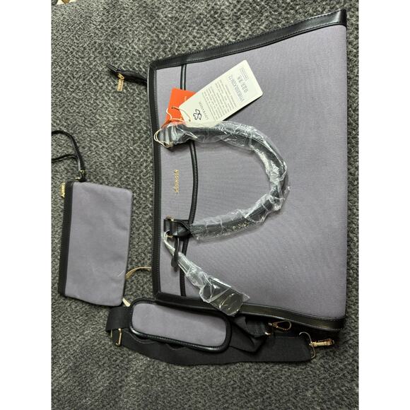 LOVEVOOK Laptop Tote Bag for Women 15.6" Office Work Bag Canvas/Haze Blue - Picture 6 of 13